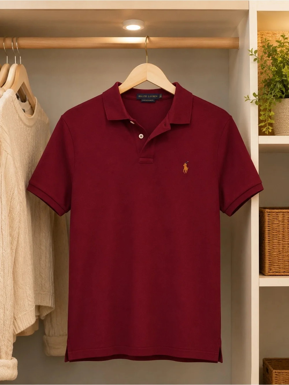 Ralph Lauren Men's Wine Polo with Gold Pony